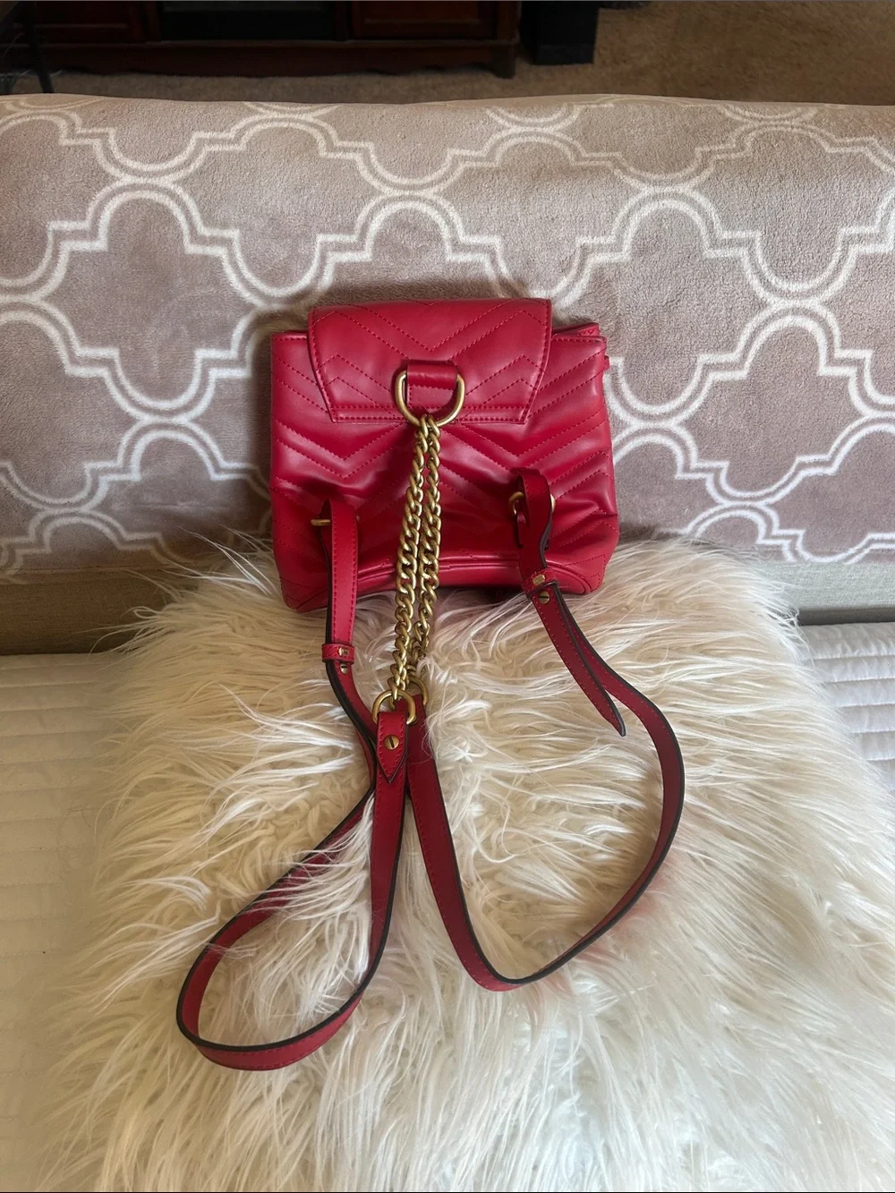 Designer inspired mini quilted backpack